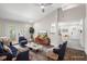 The open-concept living room is furnished with plush seating and has direct access to the backyard at 1306 Ed Cook Rd, Durham, NC 27703