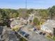 Aerial view of townhouses, landscaping, and parking at 1426 Quarter Pt, Raleigh, NC 27615
