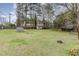 Large, grassy backyard with mature trees, shed, and space for outdoor activities at 201 E End Ave, Durham, NC 27703