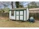 A well-maintained outdoor storage shed with double doors and a classic design at 201 E End Ave, Durham, NC 27703