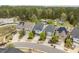 An aerial view of the homes showcases the neighborhood layout and landscaping at 237 Begen St, Morrisville, NC 27560