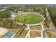 Overhead shot of community athletic fields, baseball fields, tennis courts, and walking paths at 237 Begen St, Morrisville, NC 27560