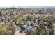 Overhead view of homes in a tree-filled suburb, offering a glimpse of the community layout and neighborhood charm at 2605 Hazelwood Dr, Raleigh, NC 27608