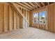 View of a room showcasing framing, a window view, and wall construction at 2605 Hazelwood Dr, Raleigh, NC 27608
