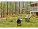 Backyard seating area with fire pit and seating perfect for outdoor entertaining at 413 Correy Pl, Clayton, NC 27520