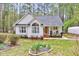 Charming single-story home with a well-manicured lawn, inviting front porch, and appealing architectural details at 413 Correy Pl, Clayton, NC 27520