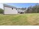 Expansive backyard with well-manicured lawn, covered patio, and modern farmhouse design at 482 Emily Ln, Chapel Hill, NC 27516