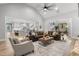 Spacious living area with modern decor, fireplace, open floor plan and hardwood floors at 482 Emily Ln, Chapel Hill, NC 27516