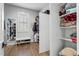 Walk-in closet with built-in shelving and storage for organization at 482 Emily Ln, Chapel Hill, NC 27516