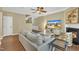 Cozy living room with hardwood floors, fireplace, and a comfortable seating area at 520 Brier Crossings Loop, Durham, NC 27703