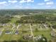 Wide aerial view of a residential neighborhood with tree lined streets and lush green spaces at 8437 Little Woody Ct, Zebulon, NC 27597