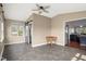 Dining area with tiled flooring, natural light, and convenient access to the kitchen at 97 Bailey Rd, Coats, NC 27521