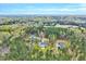 Overhead view showing the home surrounded by dense trees, set against a backdrop of an expansive landscape and a clear sky at 1165 Shonele Ln, Stem, NC 27581