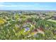 Aerial view showcases home surrounded by a vast forest, providing privacy and a connection with nature and neighboring houses at 1165 Shonele Ln, Stem, NC 27581