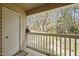 Enjoy outdoor views from the private balcony overlooking a lush, wooded area at 120 Schultz St, Chapel Hill, NC 27514