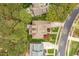 Aerial perspective showcasing the home's layout, landscaping, and surrounding neighborhood at 1525 Marshall Farm St, Wake Forest, NC 27587