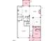 Detailed first floor plan highlighting the layout with garage, kitchen, dining, and sunroom at 1729 Clydner Dr, Cary, NC 27523