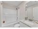 Clean bathroom has a shower and granite countertops at 211 Azalea Gaze Dr, Youngsville, NC 27596
