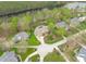 Expansive home with a pool and manicured landscaping, situated near a river as seen from above at 2922 Bells Pointe Ct, Apex, NC 27539