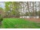 Lush backyard with expansive lawn and lake view at 2922 Bells Pointe Ct, Apex, NC 27539