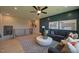 Cozy upstairs lounge with sleek black railing and a comfortable seating area, beautifully decorated at 321 Gilliland Rd, Siler City, NC 27344