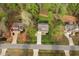 Aerial view of the house, nestled among trees in a well-maintained neighborhood at 3729 Norman Blalock Rd, Willow Springs, NC 27592