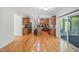 Spacious kitchen with a central island, stainless appliances, and seamless access to the outdoors at 3729 Norman Blalock Rd, Willow Springs, NC 27592