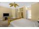 Primary bedroom featuring natural lighting, decorative ceiling fan and light wood furniture at 432 Kings Hollow Dr, Raleigh, NC 27603