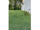 Large well manicured backyard and side of house at 53 Azul Dr, Clayton, NC 27520