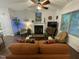Inviting living room with fireplace, neutral walls, and stylish furnishings for comfortable living at 53 Azul Dr, Clayton, NC 27520