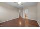 Spacious bedroom with hardwood floors and access to an ensuite bathroom at 814 Ember Dr, Durham, NC 27703