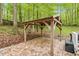 Gazebo located on brick patio is a perfect spot for outdoor relaxation and entertainment at 1332 Stallings Rd, Chapel Hill, NC 27516