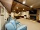 This finished basement has a wood ceiling, pool table, fireplace and plenty of space at 1802 Greenbriar Rd, Henderson, NC 27536