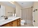 Bathroom with a vanity sink and shower at 181 Fawn Hill Ct, Garner, NC 27529