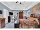 Spacious Primary suite with trey ceilings and furnishings, creating a calming retreat at 181 Fawn Hill Ct, Garner, NC 27529
