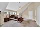 Bedroom featuring a spacious layout, high ceilings, and natural light from multiple windows at 181 Fawn Hill Ct, Garner, NC 27529