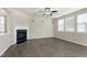 Bright living room with a fireplace and modern flooring, great for entertaining at 192 Solheim Ln, Raleigh, NC 27603