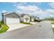 Row of garages with well-maintained driveways in a new residential development with street parking at 221 Douglas Falls Dr, Wendell, NC 27591