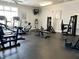 Community gym featuring treadmills, ellipticals, weight machines and ceiling fans at 2521 Friedland Pl # 201, Raleigh, NC 27617