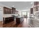 An open kitchen offering stainless appliances, dark cabinets and plenty of countertop space at 265 Beckwith Ave, Clayton, NC 27527