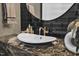 Stylish bathroom vanity with a marble countertop and a modern vessel sink at 472 Stonecrest Way, Pittsboro, NC 27312