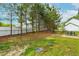 This spacious backyard offers a peaceful retreat with mature trees and a patio area at 5989 Zacks Mill Rd, Angier, NC 27501