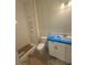 Modern bathroom with a walk-in shower, toilet, vanity with sink and contemporary fixtures at 70 Valebrook Ct, Youngsville, NC 27596