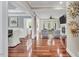 Inviting living room featuring beautiful hardwood floors and an open-concept design at 76501 Rice, Chapel Hill, NC 27517