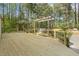 Spacious deck offers a gazebo and swing set, overlooking the serene backyard and wooded area at 8008 Hollander Pl, Raleigh, NC 27606