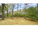 The spacious backyard is surrounded by tall trees, creating a private oasis at 909 Windcrest Rd, Durham, NC 27713