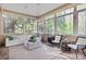 Sunroom features floor to ceiling windows and overlooks a lush backyard at 10370 Spaight, Chapel Hill, NC 27517