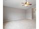 Carpeted bedroom featuring neutral walls and ceiling fan at 109 Wyeth Meadows Ln, Holly Springs, NC 27540