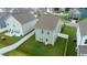 Aerial view of the home and backyard, with a fenced in lawn in a planned community at 111 Flying Point Ln, Clayton, NC 27520