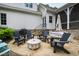 Outdoor patio offering comfortable seating and a fire pit, ideal for enjoying evenings and relaxing outdoors at 125 Dartmoor Ln, Raleigh, NC 27614